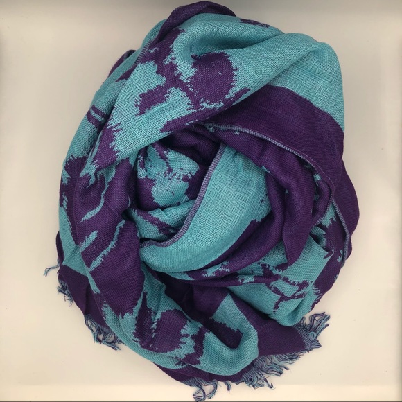 BNWT PURPLE AND TURQUOISE PASHMINA - Picture 10 of 11